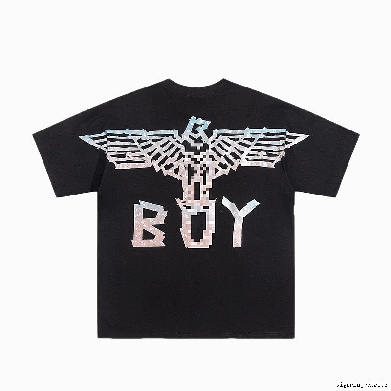 BOY Eagle Print Street Style Black Short Sleeve T-shirt