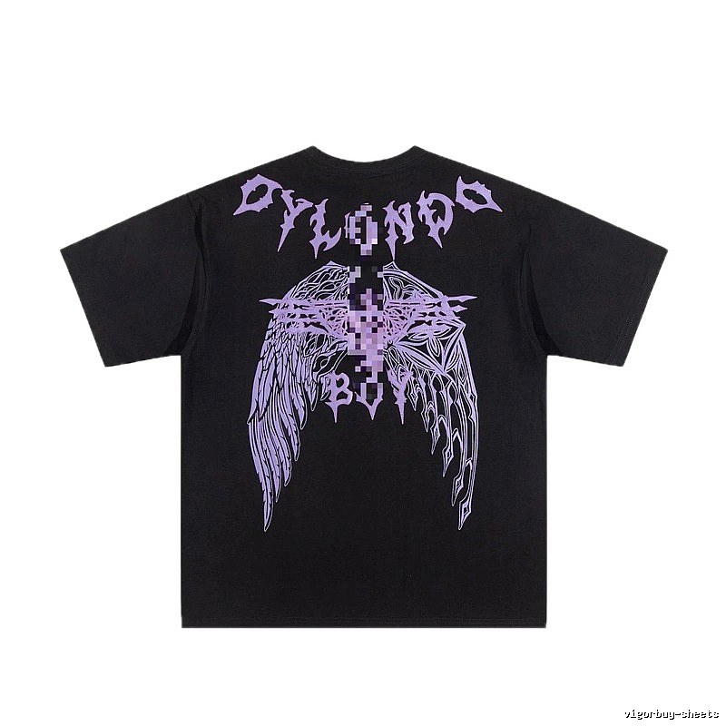 BOY Gothic Wing Print Black Short-sleeve T-shirt