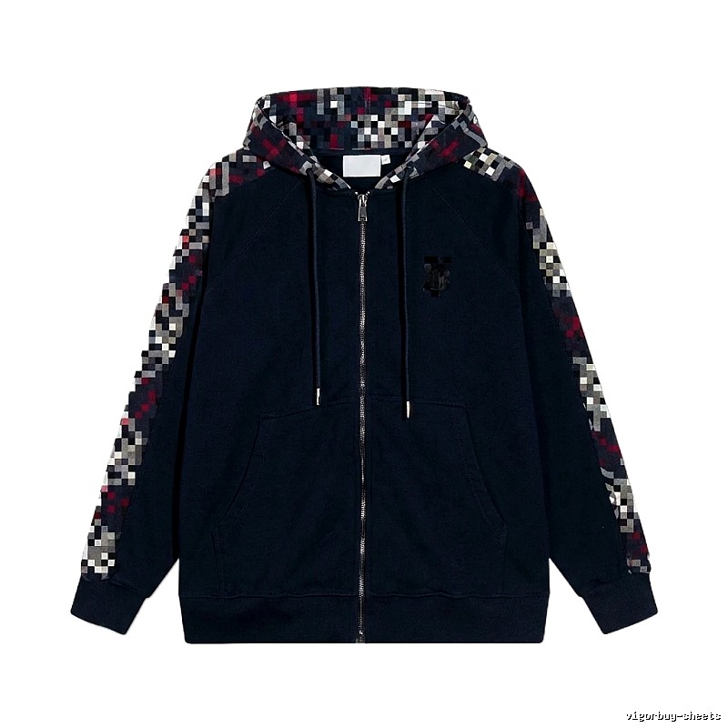 Burberry checkered fashion black coat