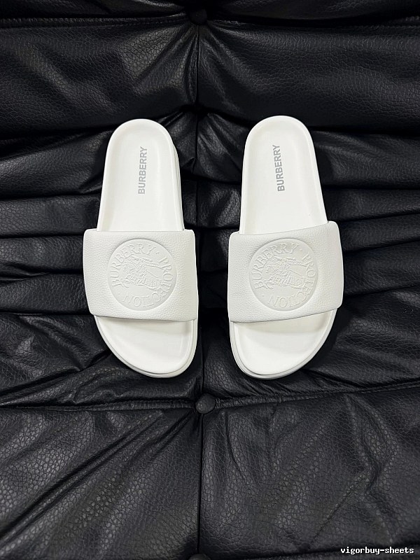 Burberry Embossed Warhorse Minimalist Style White Slides