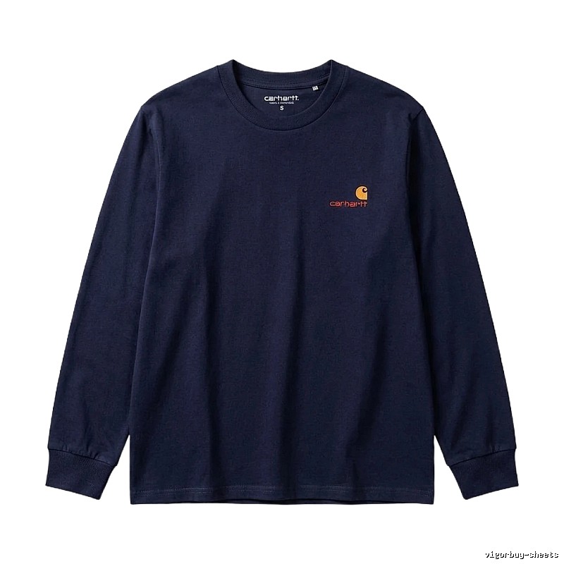 Carhartt basic simple style navy long-sleeve