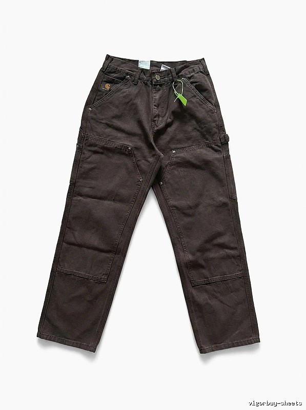 Carhartt workwear style dark brown long trousers