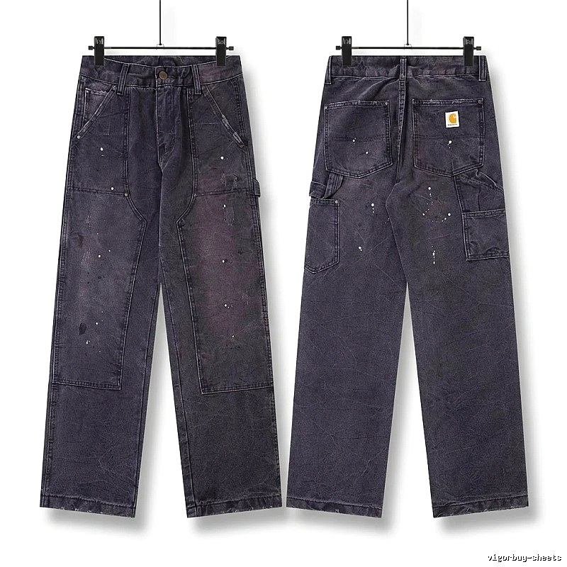 Carhartt workwear-style dark denim jeans