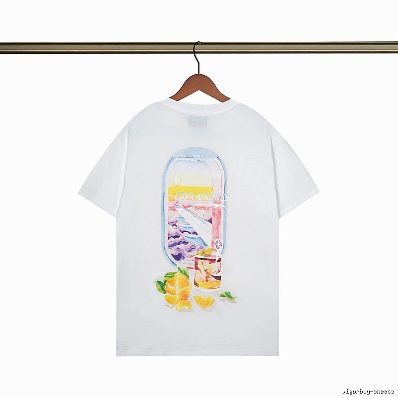 Casablanca Aviation Series Trendy Brand White T-shirt
