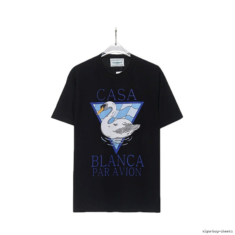 Casablanca black T-shirt with swan print