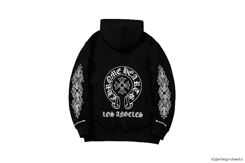 Chrome Hearts 2088-26 Black Cross Graphic Hoodie Streetwear Look