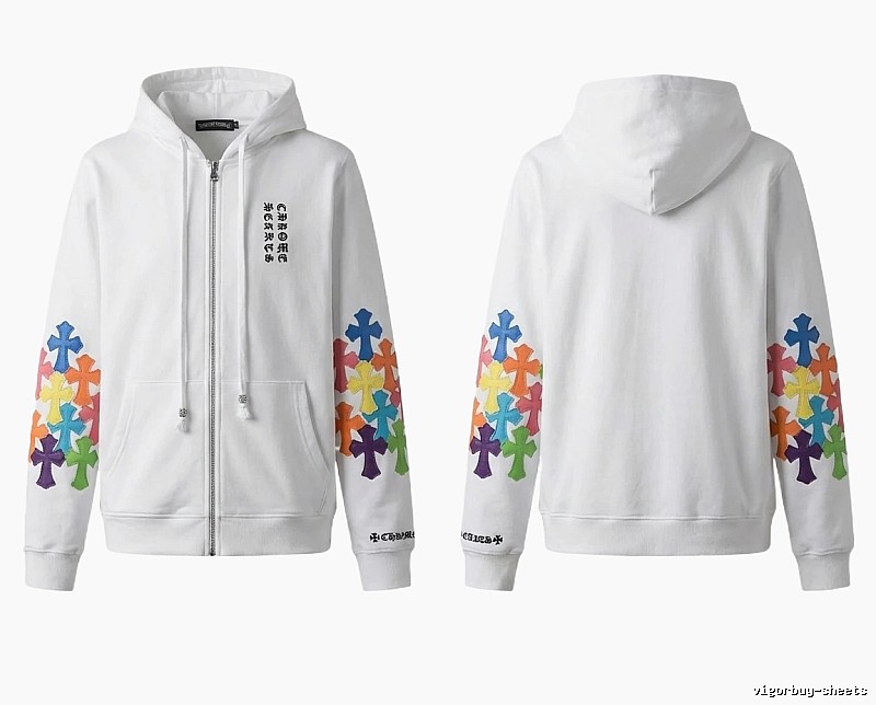 Chrome Hearts Colorful Cross White Hoodie