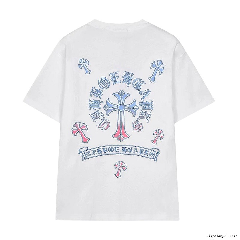 Chrome Hearts Cross Print Trendy Street Style White Short-sleeve T-shirt