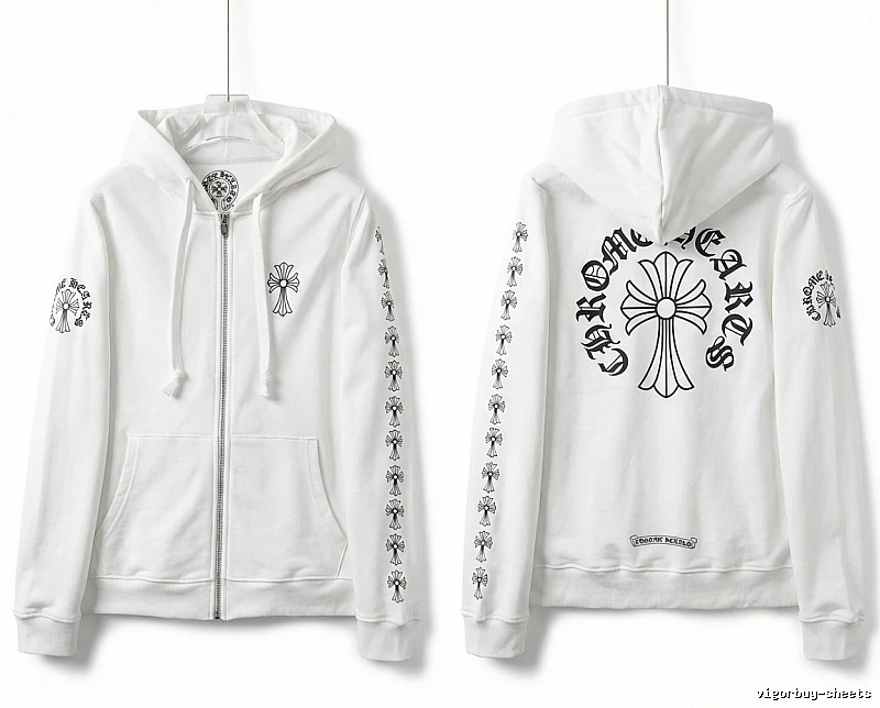 Chrome Hearts Cross Trendy White Hoodie