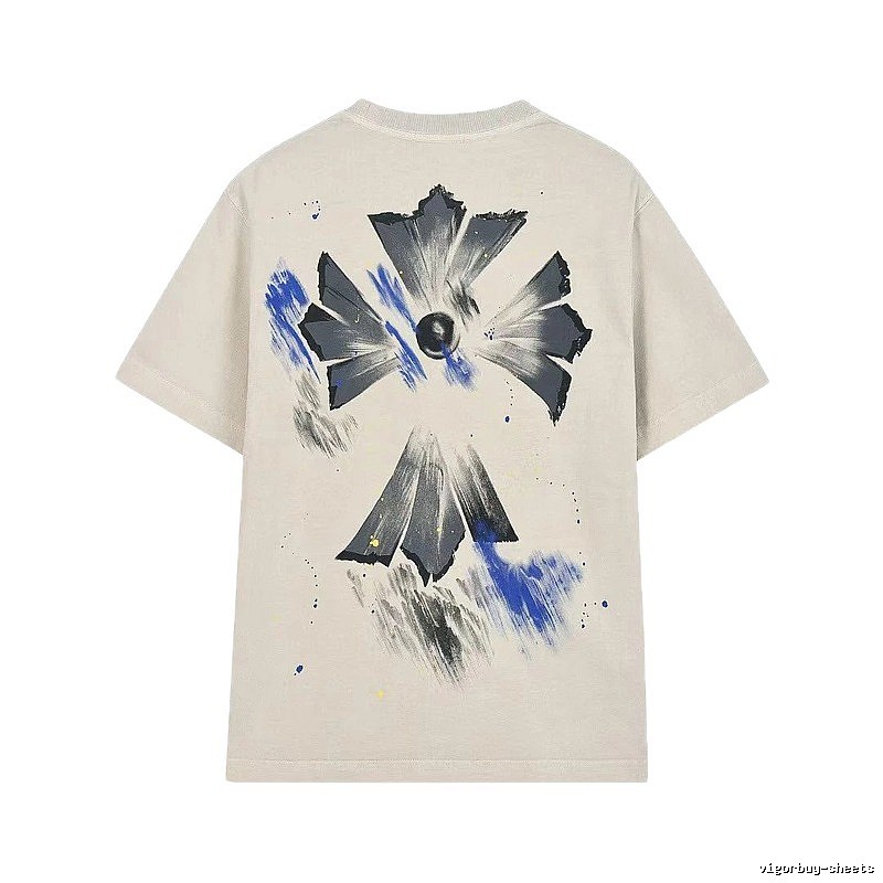 Chrome Hearts Ink-splattered Cross Vintage Off-white T-shirt