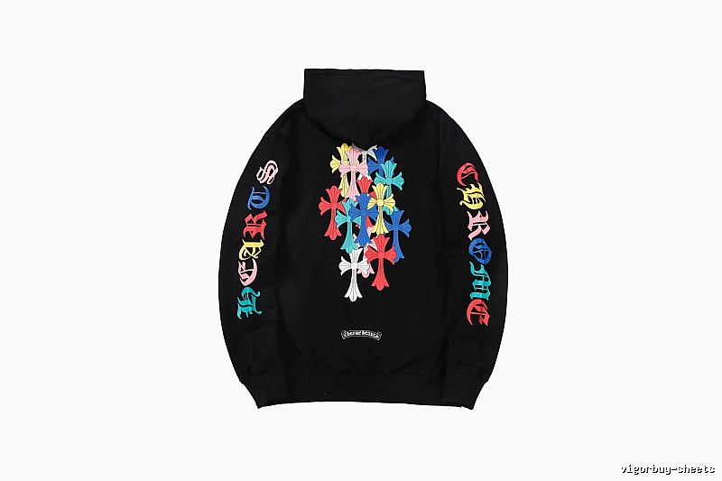 Chrome Hearts Lightweight Cross graphic hoodie Black Blue Cross for Trend Styling