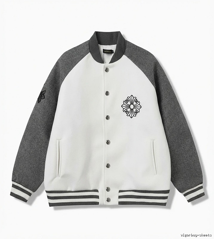 Chrome Hearts Retro Grey and White Collar Jacket
