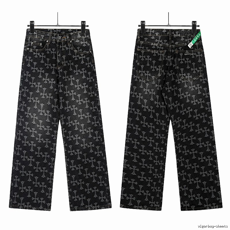 Chrome Hearts Statement Graphic jeans Light Denim Jeans for Easy Pairing