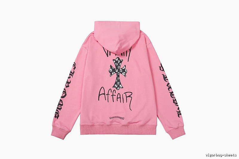 Chrome Hearts Streetwear Cross graphic hoodie Black Blue Cross with Practical Shape
