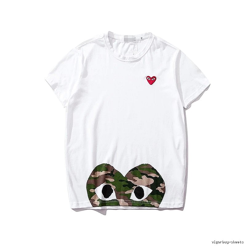 Comme des Garcons PLAY 2021-49 Green Style 2149 Heart Logo T-Shirt Casual Layering