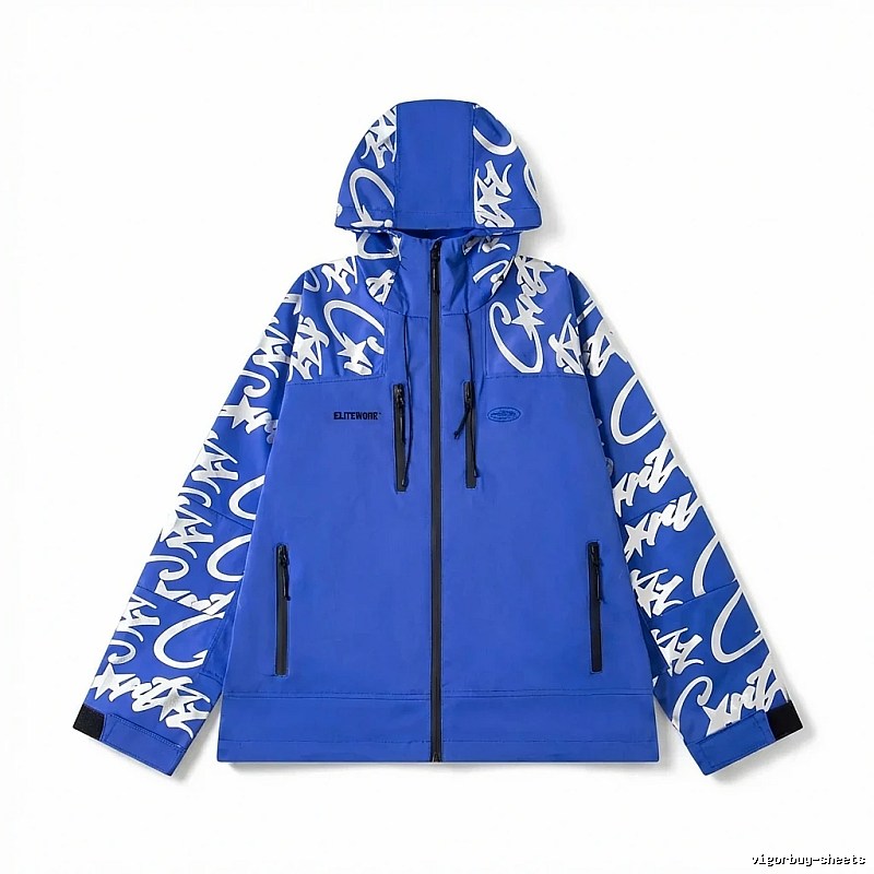 Corteiz Graffiti Style Blue Windbreaker