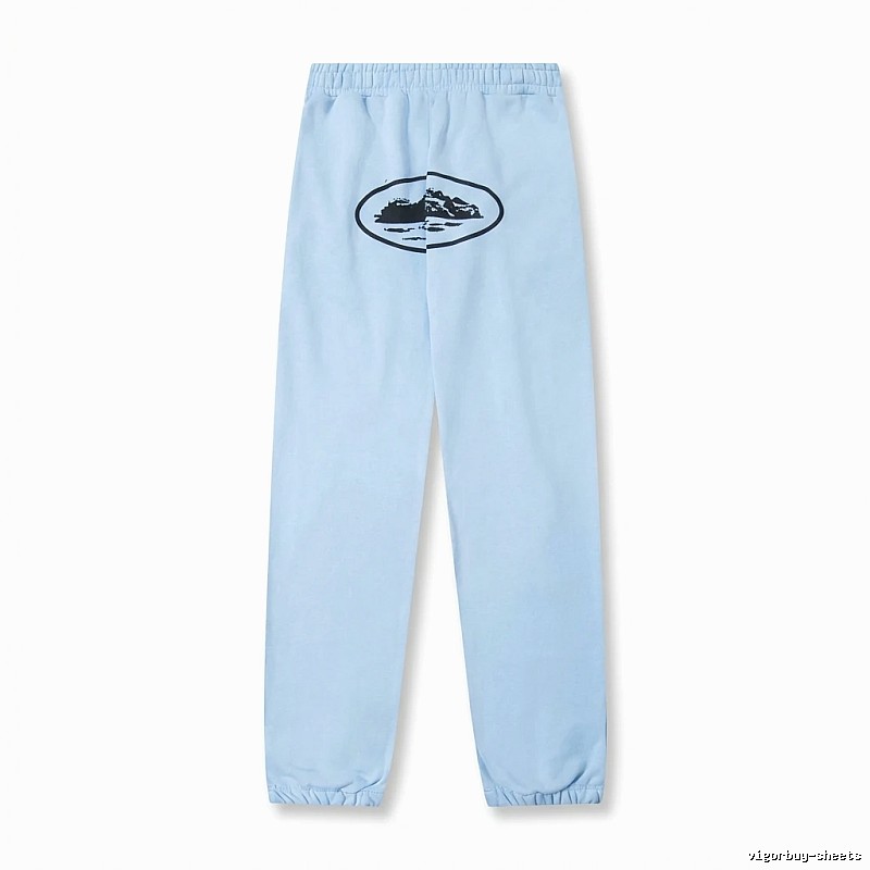 Corteiz Printed Casual Light Blue Pants