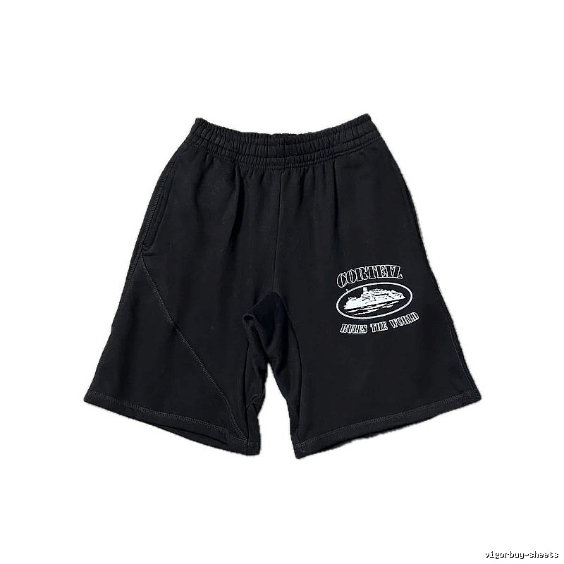 Corteiz retro-style black shorts
