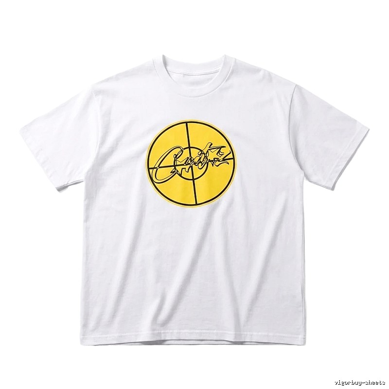 Corteiz Yellow Bullseye Trendy Cool White T-shirt