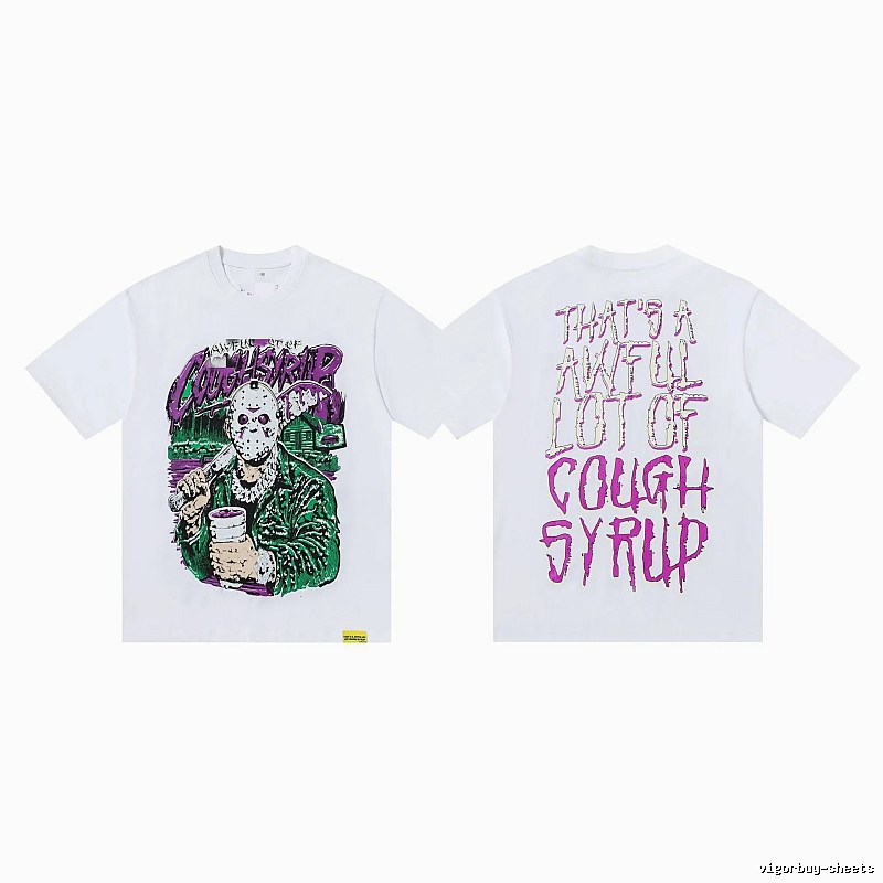 COUGH SYRUP Jason Print Street Style White T-shirt