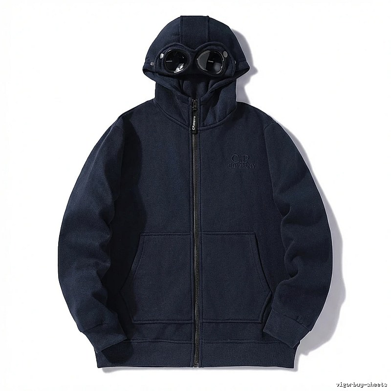 C.P. COMPANY Workwear Style Navy Blue Hoodie