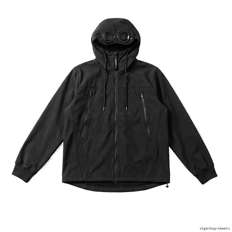 C.P. hooded simple style black coat