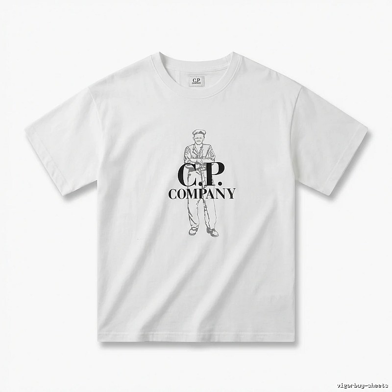 C.P. Retro Style White T-shirt