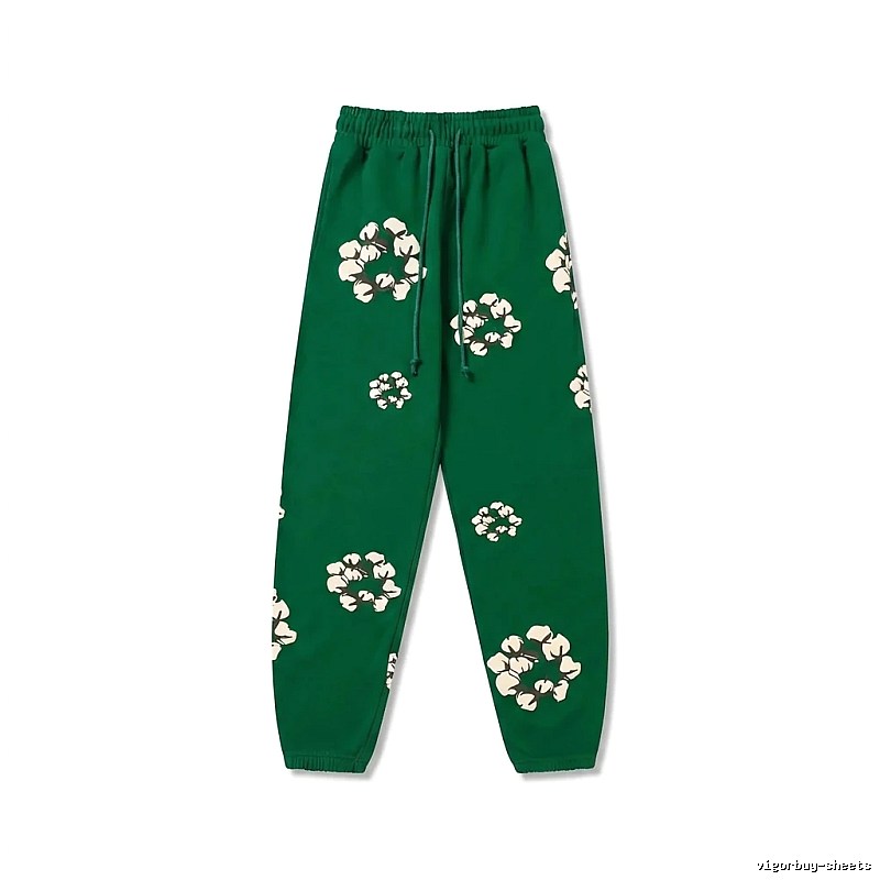 DENIM TEARS Floral Retro Green Sweatpants