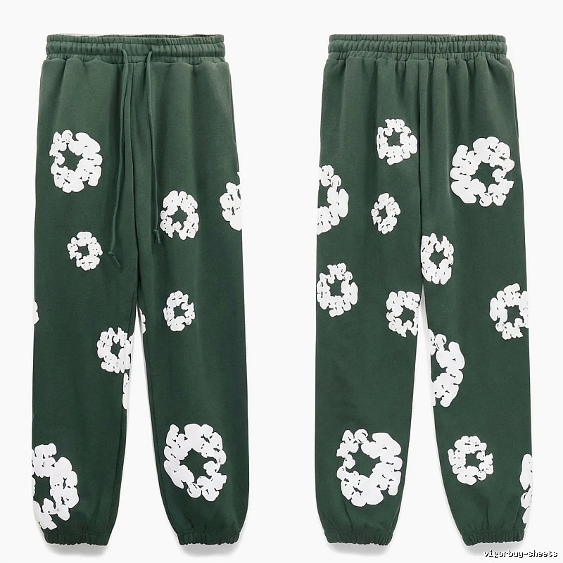 Denim Tears Printed Casual Dark Green Pants