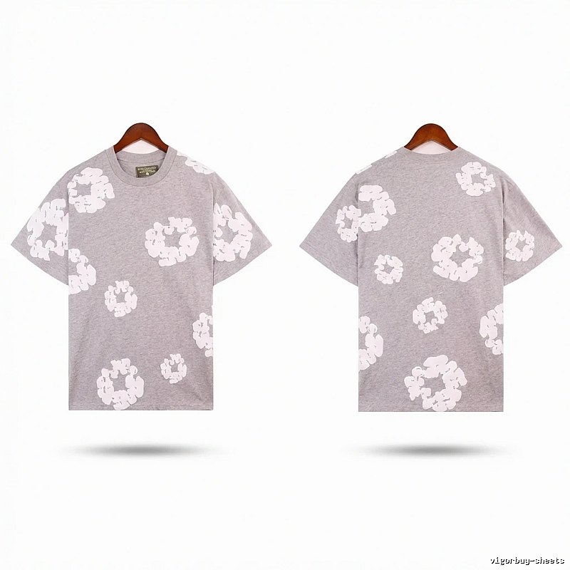 DENIM TEARS Printed Casual Grey T-shirt