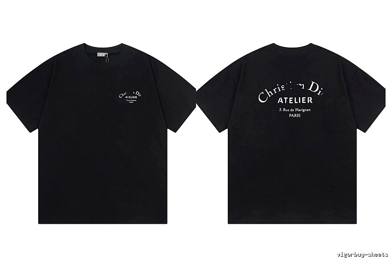 Dior Atelier Minimalist Style Black Short-sleeve T-shirt