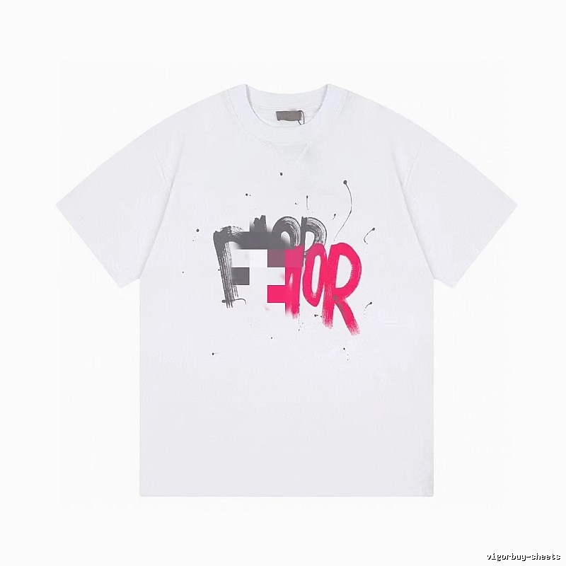 Dior Graffiti Collection Street Style White Short-sleeve T-shirt