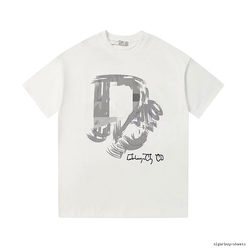 Dior Graffiti Collection Trendy & Cool Style White Short-sleeve T-shirt