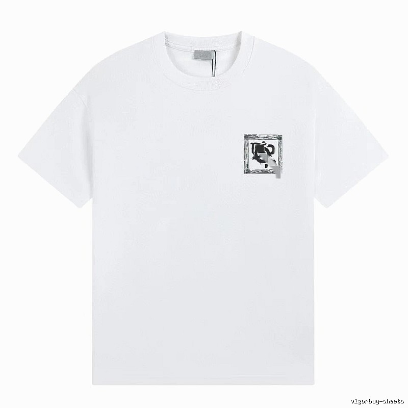 Dior Graffiti Print Minimalist Style White Short-sleeve T-shirt