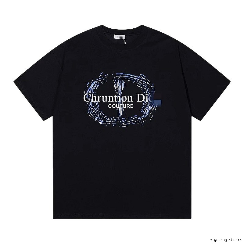 Dior Haute Couture Graffiti-style Black Short-sleeve T-shirt