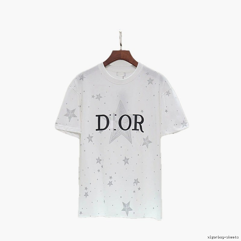 Dior Star Print Cool & Trendy Style White T-Shirt