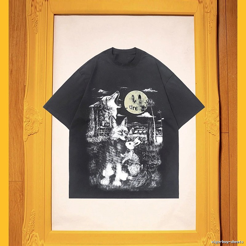 DREW Animal Print Street Style Black T-Shirt