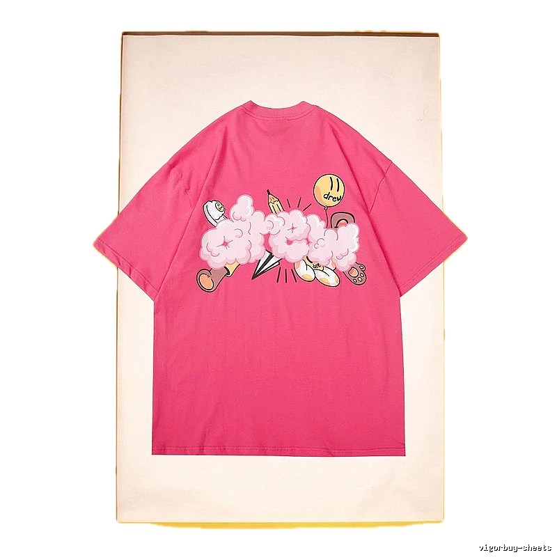 DREW Cloud Print Street Style Pink T-Shirt
