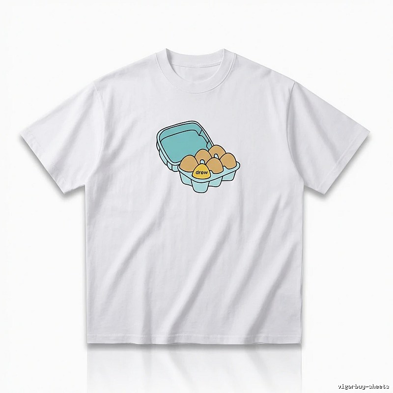 DREW Egg Series Simple White T-shirt