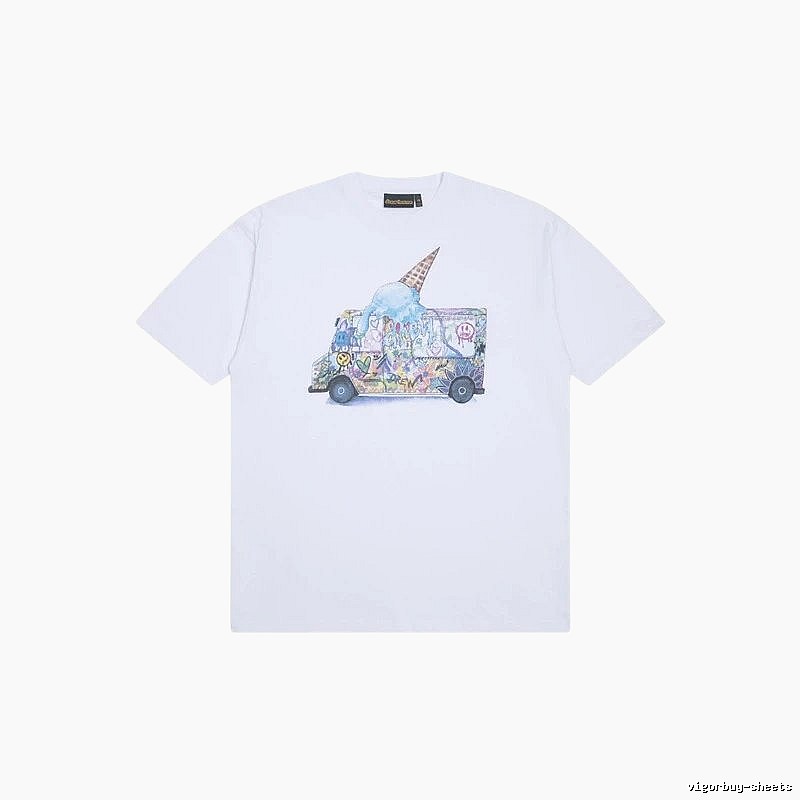 DREW Graffiti Ice Cream Truck Street Style White T-shirt