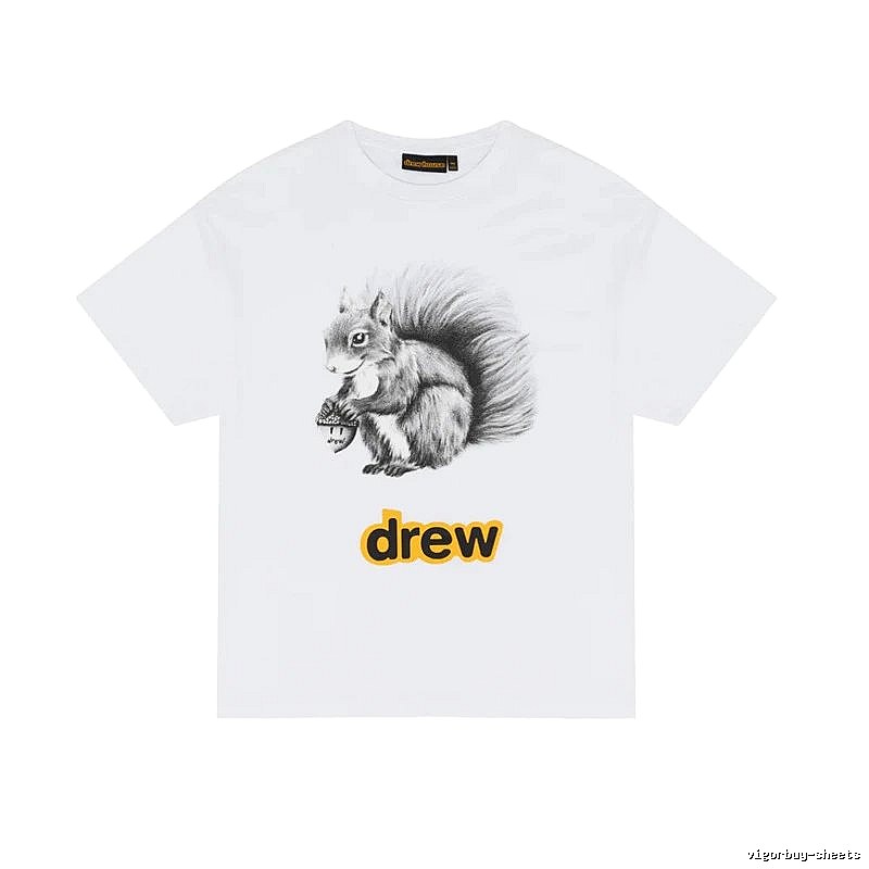 DREW Squirrel Print Street Style White T-shirt