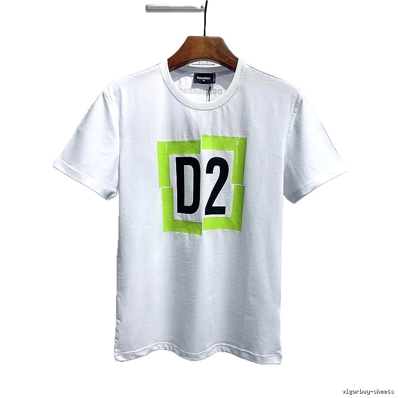 DSQ D2 Streetwear Brand White Casual Short-sleeve T-shirt