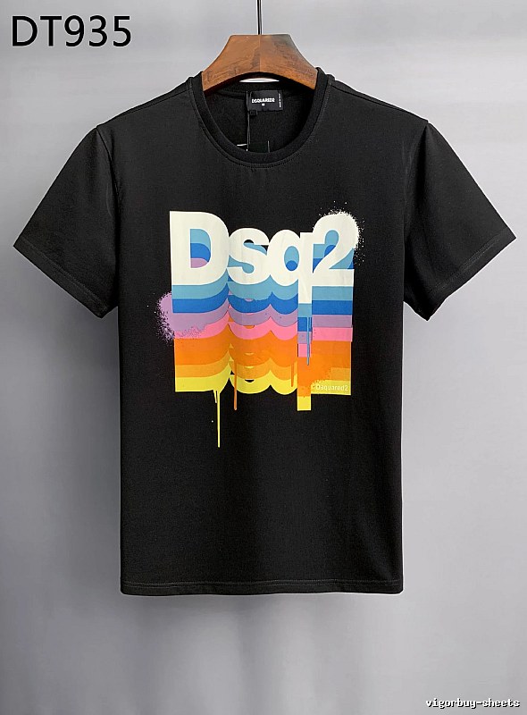 DSQ2 Color Gradient Street Style Black T-Shirt