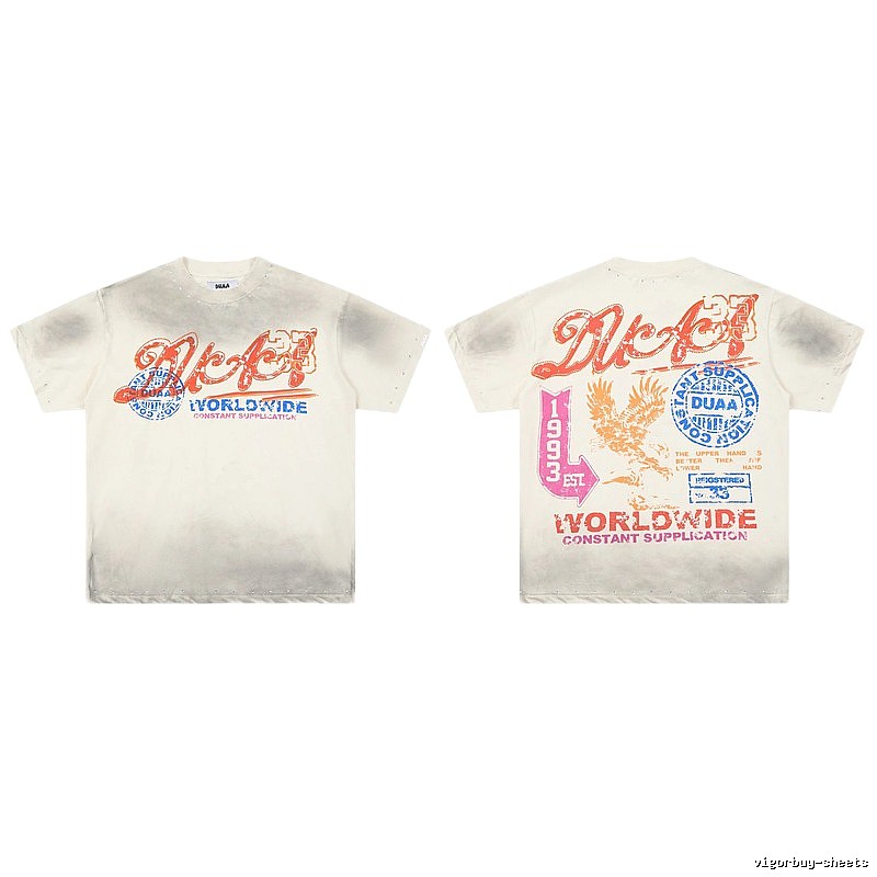 DUAA Falcon Print Vintage Style Off-White T-shirt