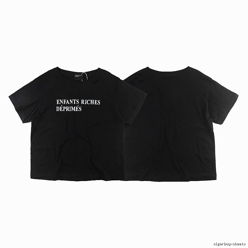 ERD Letter Print Dark High Street Black Short Sleeve T-shirt