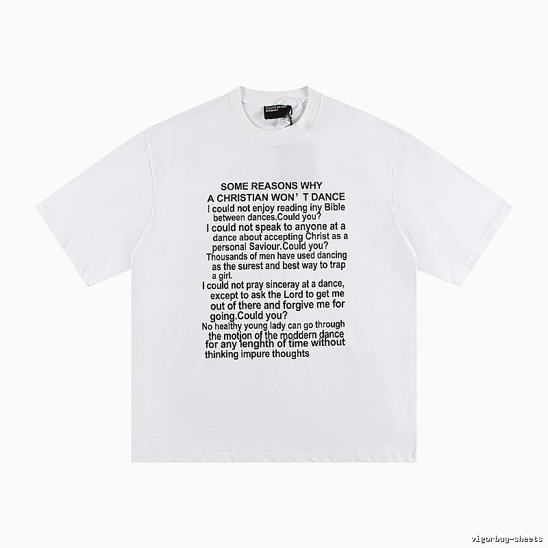 ERD Slogan Print Street Style White T-Shirt