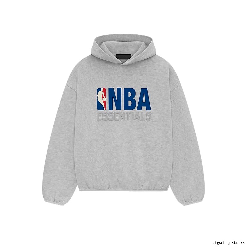 ESSENTIALS NBA-style light gray hoodie