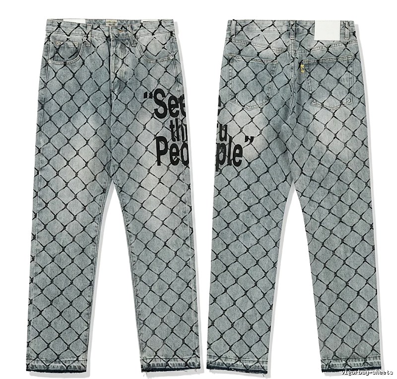 Gallery Dept Checkered Trendy Brand Jeans