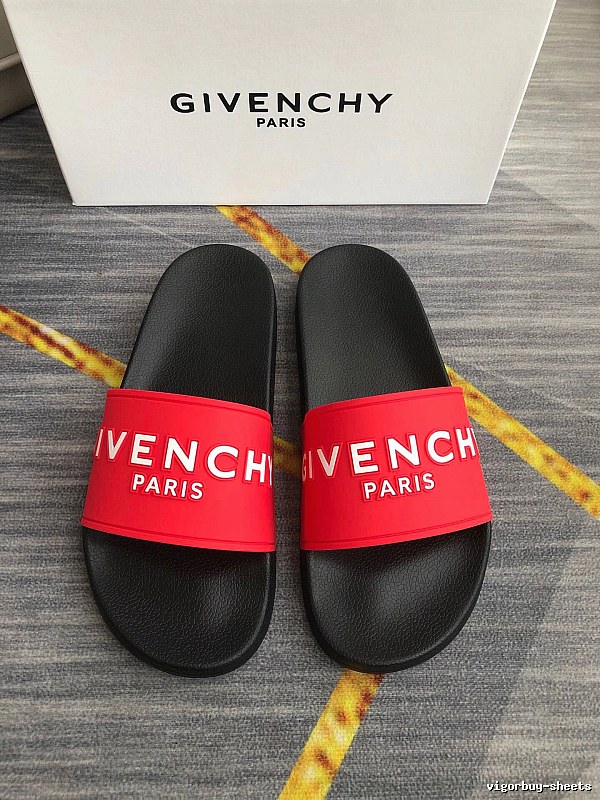 Givenchy Classic Letter Casual Style Red & Black Slide Sandals