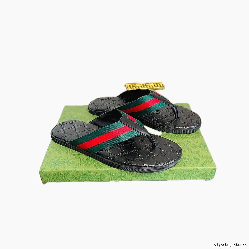 Gucci Classic Webbing Casual Style Black Flip Flops